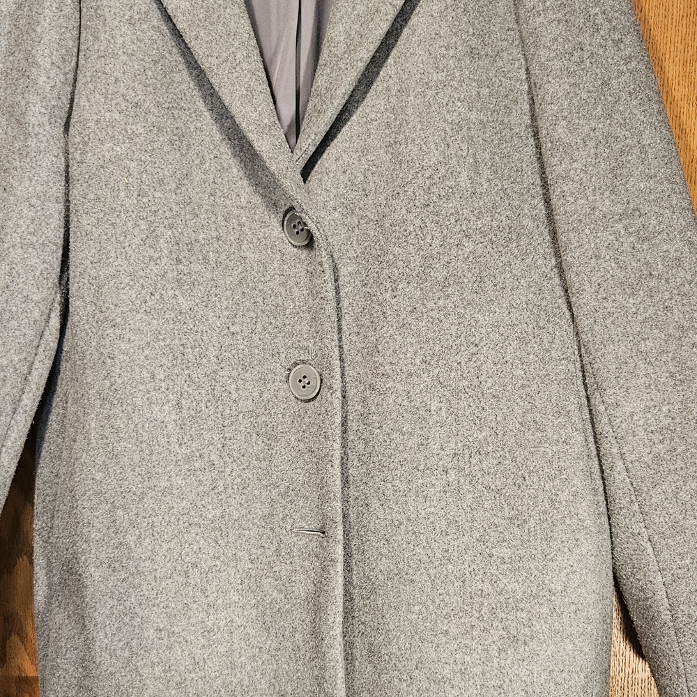 H.N.Y2026 Make An Offer!! Calvin Klein Women's Grey Single Breasted Coat